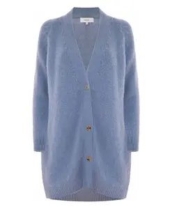 Длинный кардиган из смеси альпаки, свободного кроя. Kocca, синий