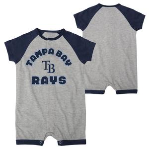 Комбинезон Infant Heather Grey Tampa Bay Rays Extra Base Hit с застежкой на пуговицы и реглан Outerstuff