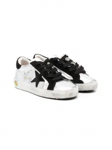 Кеды Superstar с эффектом потертости Golden Goose Kids, серебристый