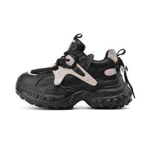 Кроссовки женские толстые низкие Josiny, черный/розовый