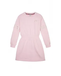 Детское платье с длинным рукавом в спортивном стиле Tommy Hilfiger, розовый