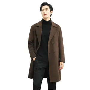 Пальто Unisex с воротником-стойкой, утепленное, на флисе, прямой крой VanCamel, coffee ♠ color+lining