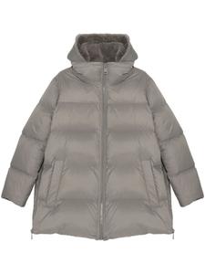 Пуховик с капюшоном Yves Salomon, серый