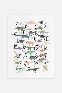 Плакат дино abc Postery, 30x40 см, коричневый