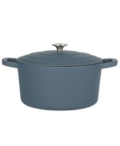 Круглая чугунная кастрюля Crock-Pot Artisan объемом 5 кварт (5 литров) - матовый пыльно-розовый цвет Crock Pot, матовый темно-синий