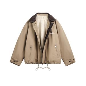 Куртка Unisex Lapel Fleece lined Mock Two Piece X1617, хаки jacket