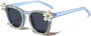 Солнцезащитные очки Melrose Fashion со стразами для женщин, винтажные, с бриллиантами, для вечеринок, модель Z86390, Blue