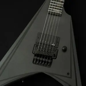 ESP EDWARDS E-ALEXI BLACKY с ESP GB-30V - Металлик Черный Сатин с Глянцевой Черной Полосой - #ED9841253 2025 [Сделано в Японии] [Children of Bodom Алексей Лайхо]