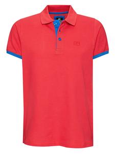 Контрастная рубашка-поло из пике, стандартный крой, коралловый/синий Rusty Neal