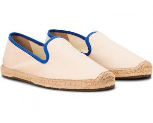 Лоферы Soludos Smoking Slipper Espadrille, цвет Ivory / Blue