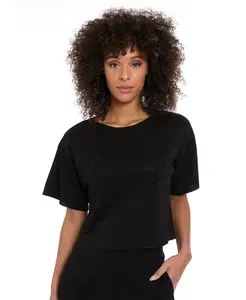 Женская свободная футболка с круглым вырезом и заклепками Muse, коричневый/бежевый