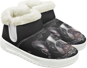 Женские ботильоны JoyLamoria на платформе с животным принтом, утепленные, теплые, модные, пушистые, с меховой подкладкой для зимнего похода, French Bulldog Pattern