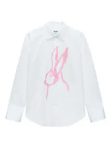 Рубашка с принтом "кролики" MSGM, белый