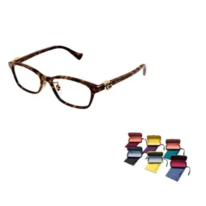 GUCCI Мужская оправа для очков из переработанного ацетата неправильной формы коричневая, Brown