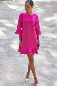 Платье со сборками свободного кроя Sosandar, розовый