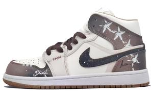 Jordan Кроссовки Air 1 High OG Star Navigation устойчивые к истиранию высокие винтажные баскетбольные unisex Brown