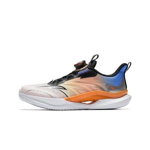 Ride The Wind 1.0 Low top детские беговые кроссовки Antakids, Anta белый/Sunset оранжевый/Aurora фиолетовый синий