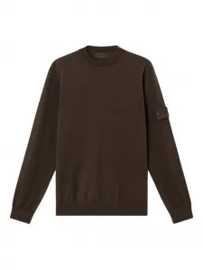 Шерстяной свитер с круглым вырезом Stone Island, коричневый