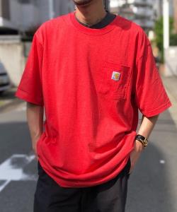 Футболка с коротким рукавом, свободного кроя, с нагрудным карманом и логотипом Carhartt, красный