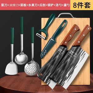 Plys Набор кухонных ножей Dragon Spring, кованые поварские ножи, профессиональные кухонные ножи, разделочный нож, быстрый и острый тесак, набор из разделочного ножа + тесака + разделочной доски + фруктового ножа + овощечистки + лопатки + половника