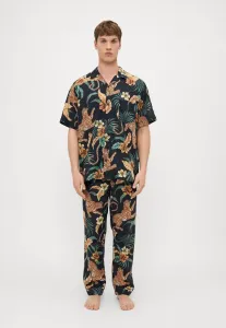 Мужская кубинская длинная пижама Desmond & Dempsey, Soleia Black/Yellow