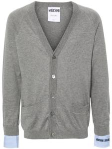Moschino вязаный кардиган с многослойными деталями, серый