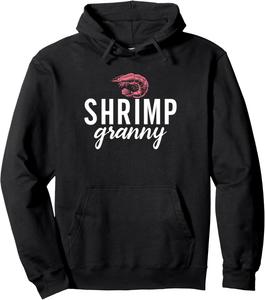 Толстовка с изображением креветок и надписью «Бабушка» Shrimp Gifts, черный