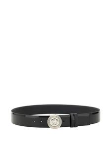 Ремень с пряжкой в виде головы Медузы Versace, черный
