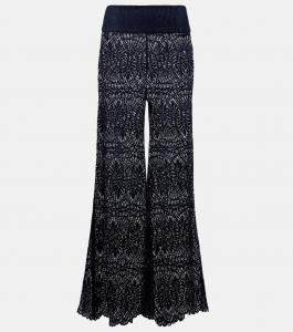 Широкие брюки-клеш с кружевом Paloma Alexandra Miro, темно-синий