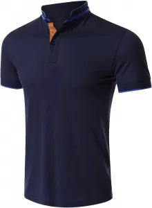 Мужская хлопковая футболка-поло Henley с коротким рукавом Slim Fit Gsywaipei