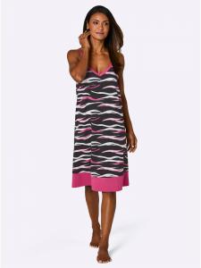 Ночная рубашка черного цвета с принтом фуксии WITT WEIDEN