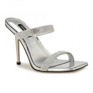 Женские классические сандалии без шнуровки с квадратным носком Nine West Yogirl, цвет Silver Shimmer