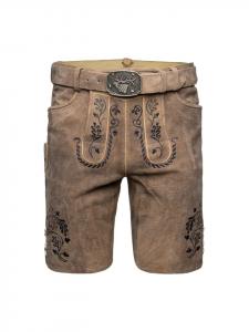 Spieth & Wensky Кожаные брюки Гернота коричневого цвета