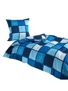 Постельное белье Verso Denim синего цвета Traumschlaf, 200x220 (2x 80x80 см)