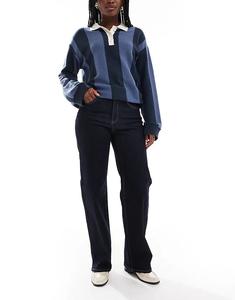 ONLY джинсы Juicy с высокой талией и широкими штанинами темно-синего цвета