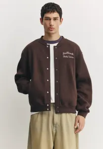 Толстовка на молнии с вышивкой Pull&Bear, Dark Brown