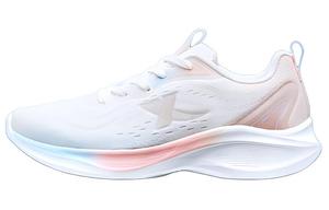 XTEP Амортизирующие нескользящие дышащие легкие беговые кроссовки с низким верхом для женщин бело-розовые Sail White/Cherry Blossom Pink/Ripple Blue