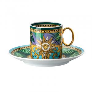 Rosenthal Versace Jungle Animalier Чашка для эспрессо 0,10 л с блюдцем для эспрессо 12,5 см, 2 предмета Rosenthal meets Versace, разноцветный/золотой