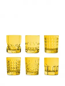 Набор crystal touch из шести стаканов, 9х8 см, Baci Milano, желтый
