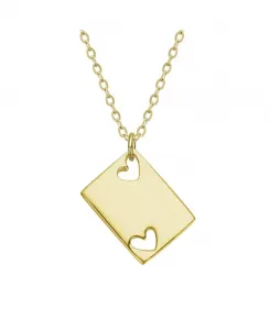 Детское ожерелье с кулоном в форме сердца, покрытое 14-каратным золотом Gigigirl, gold