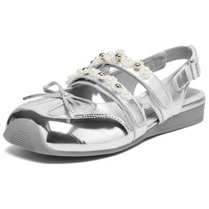 DAPHNE Мэри Джейн туфли женские белые, серебряные, золотые — серебро, цвет Silver