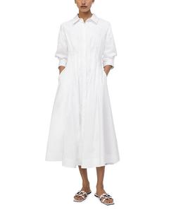 Платье миди с защипами SIMKHAI Jazz, белый