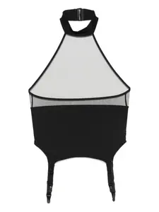 Топ с подвязками Pure Tentation с воротником-халтером Maison Close, черный