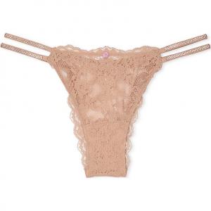 Трусики бразильяно dream angels twinkle strap lace / p, 1 шт, цвет praline Victoria's Secret, 1 Pack (Praline/Praline)