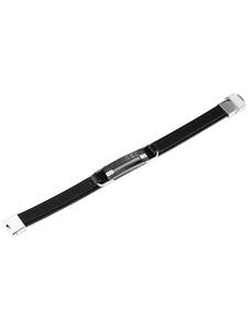 Adeliás Кожаный браслет унисекс, 21 см, черный