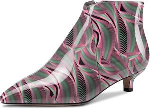 Женские ботильоны Aachcol с коротким голенищем, заостренным носком, низким каблуком-кисочкой с молнией, деловая обувь высотой 3,8 см, C Multicolorido