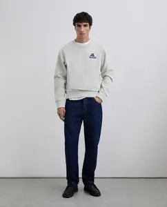 Мужская хлопковая толстовка с тисненым принтом Scalpers, светло-серый