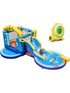 Красочный надувной батут с вентилятором Costway, Bunt