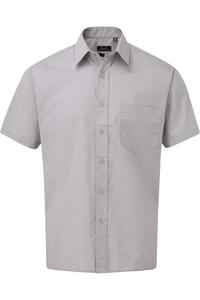 Рубашка Premier Poplin с коротким рукавом, серебряный