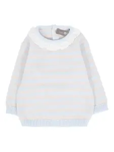 Свитер в полоску с рюшами Little Bear, синий